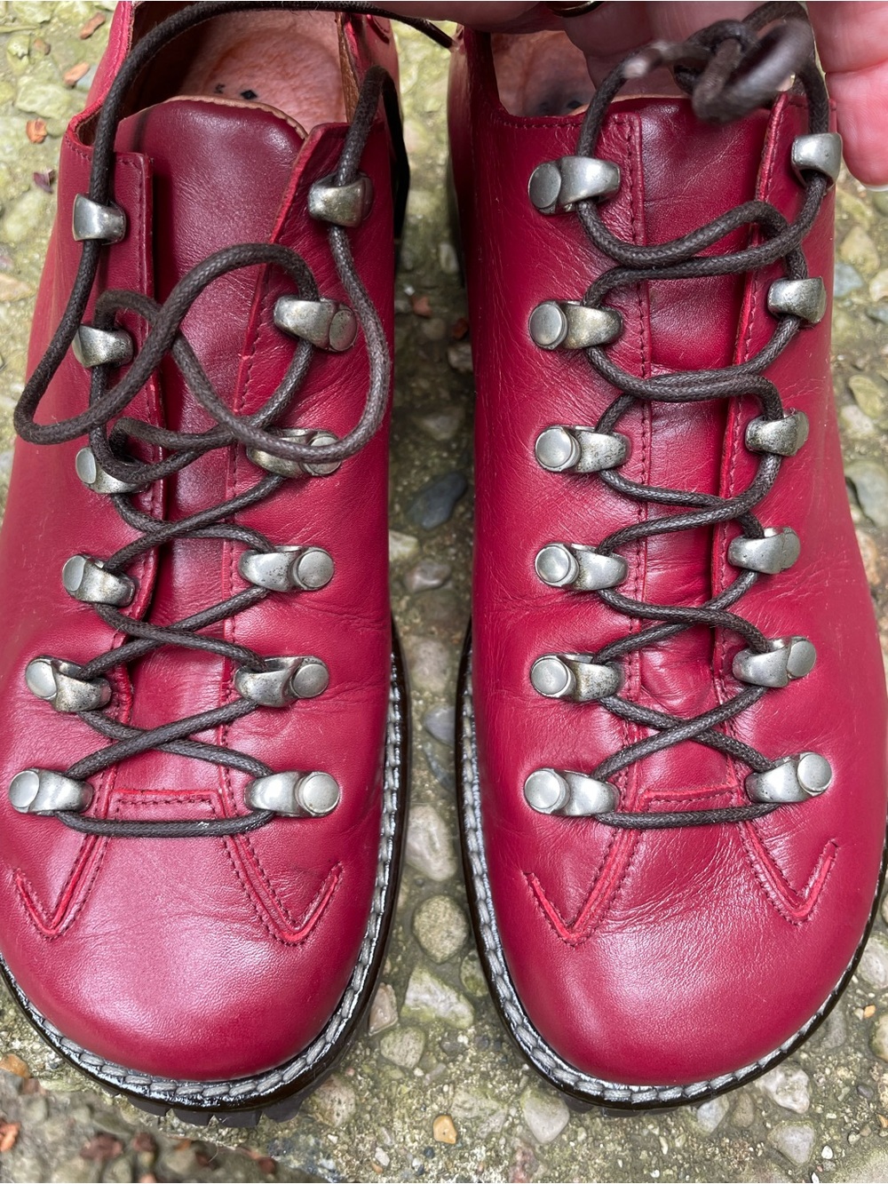 Donald Pliner Lace-Up Alpine Hiking Shoes Red - US W's Sz 8 Excellent cond ITALY - Picture 11 of 11